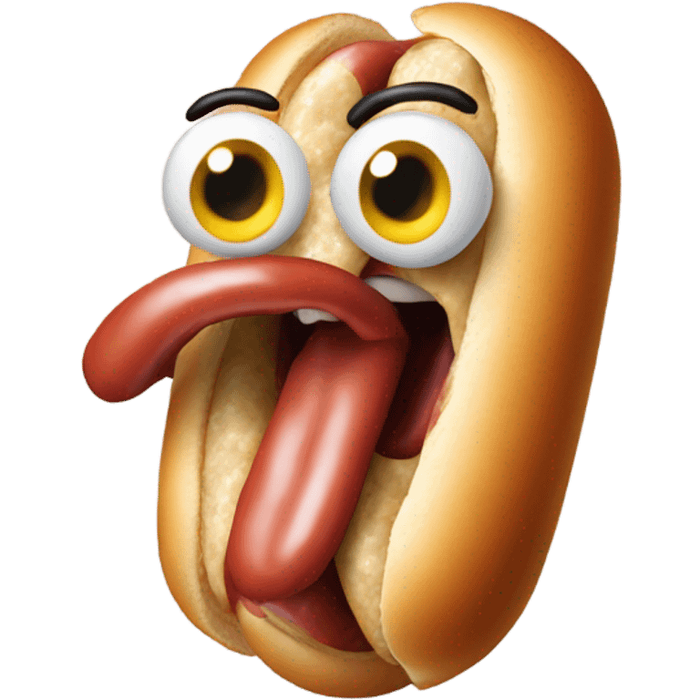 hot dog with a tongue  emoji