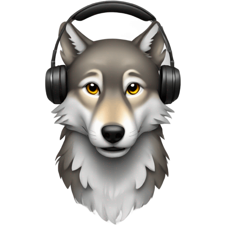 wolf with headphone emoji