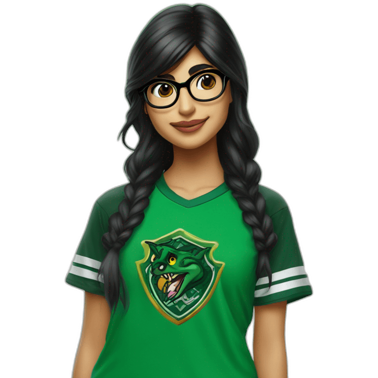 Mia Khalifa slytherin baseball tee-shirt emoji