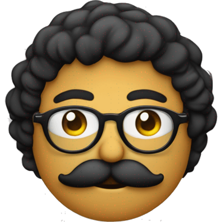 Mec avec lunette ronde fine et bouc moustache noir qui fait la morale a sa sa meilleure amie en lui disant qu'elle est belle  emoji