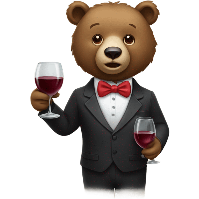 bear in smoking and with a glass of wine  emoji