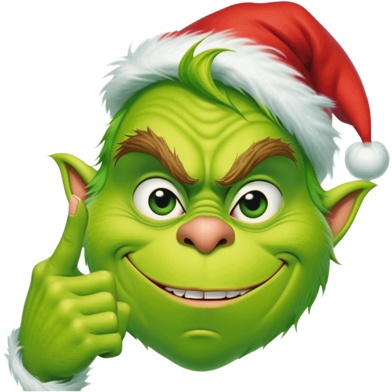 Grinch doing middle finger  emoji