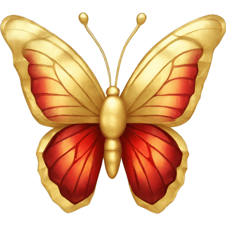 Gold and red crystal butterfly emoji