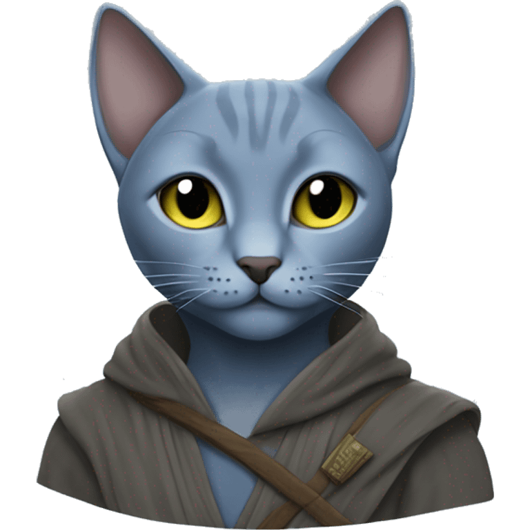 Russian blue cat jedi  emoji