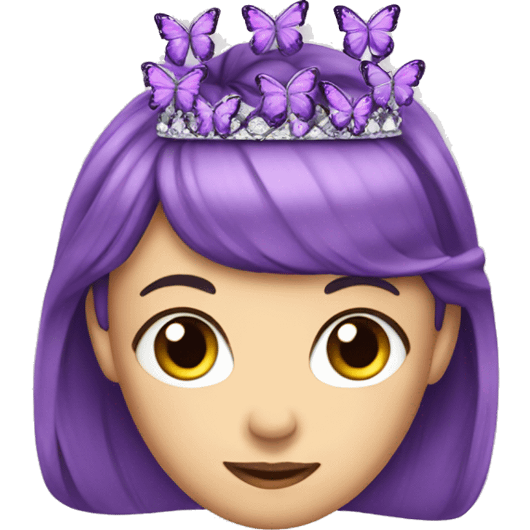 Purple butterflies on a tiara emoji