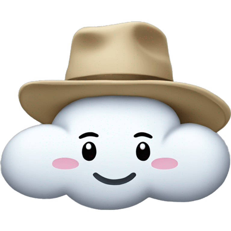 Cloud wearing a hat emoji