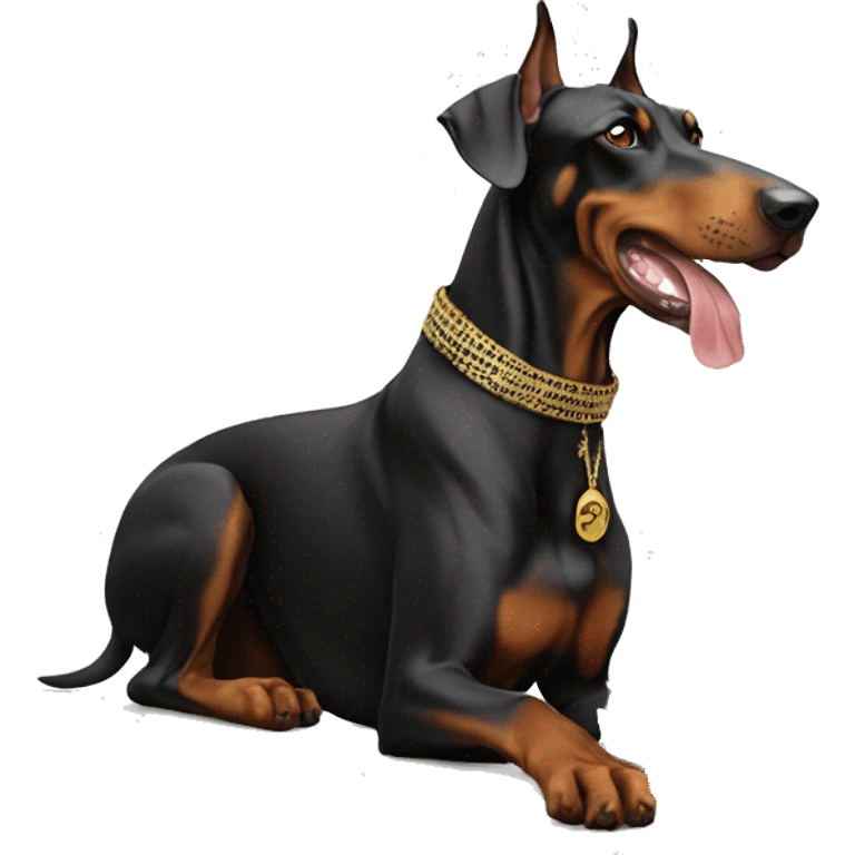 doberman smoking shisha with money emoji