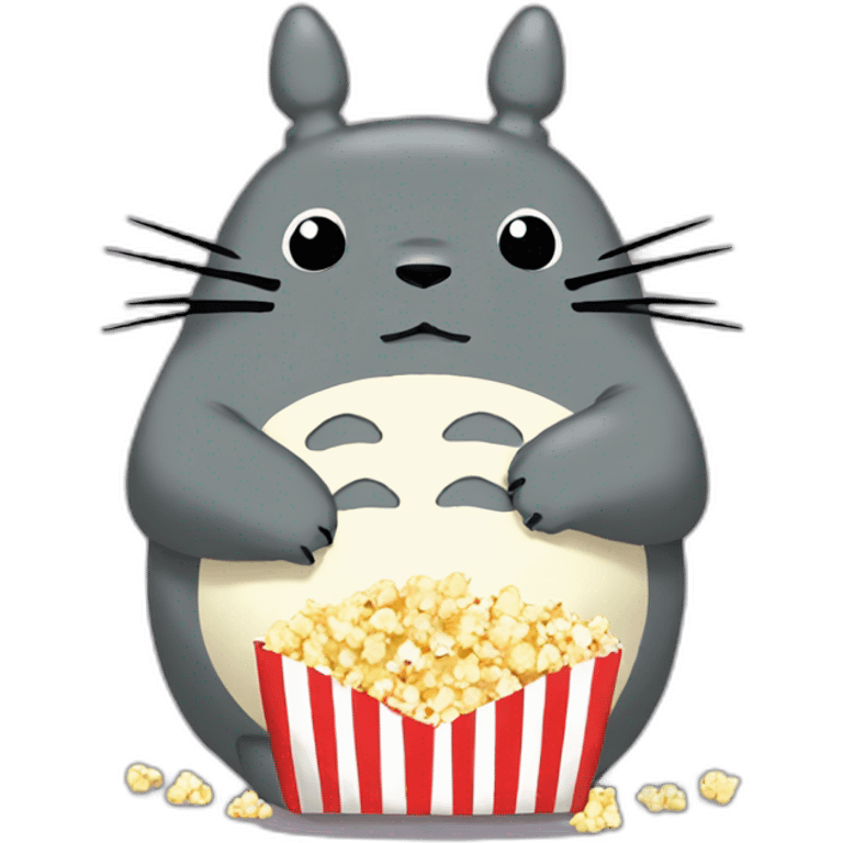 Totoro eating popcorn emoji