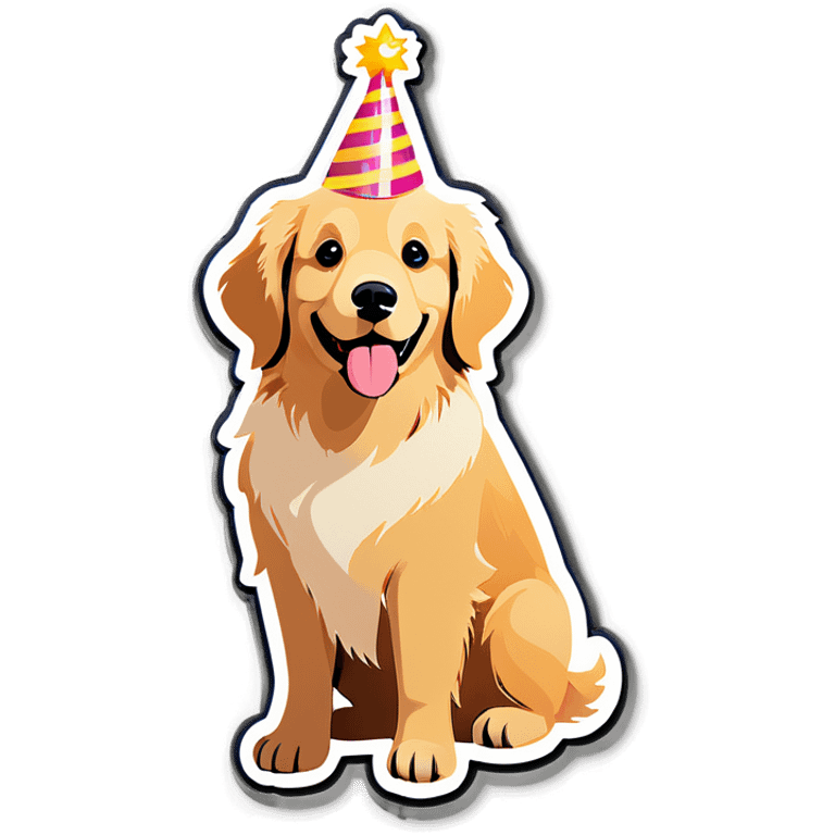 Golden retriever birthday emoji