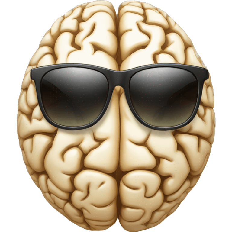 brain head with sunglasses emoji