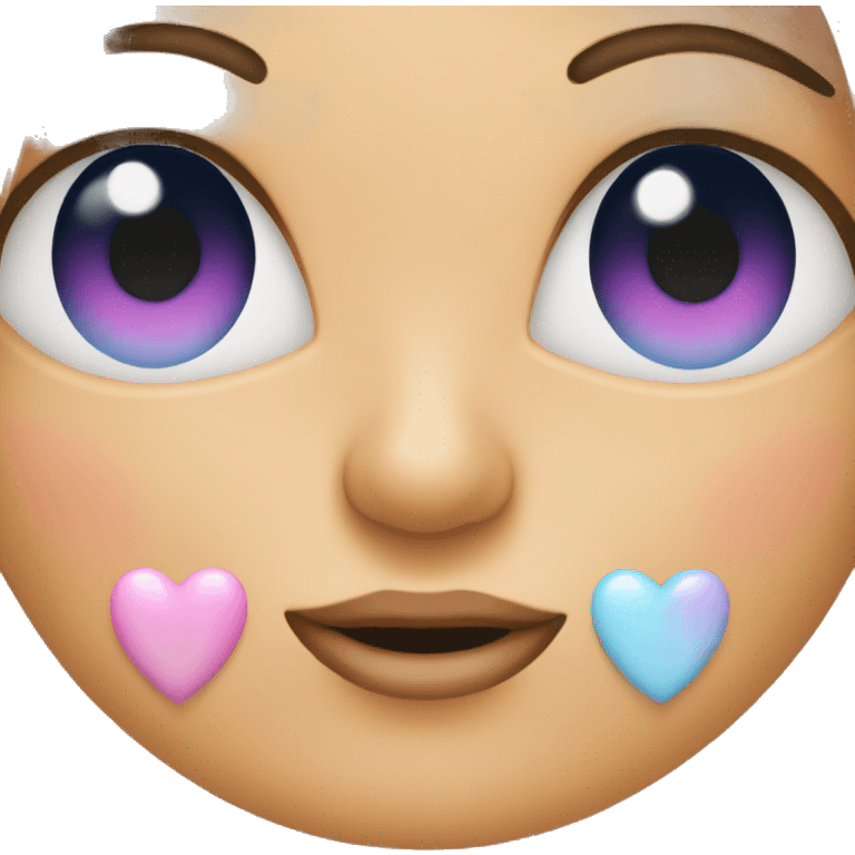  emoji with pastel hearts in the eyes emoji