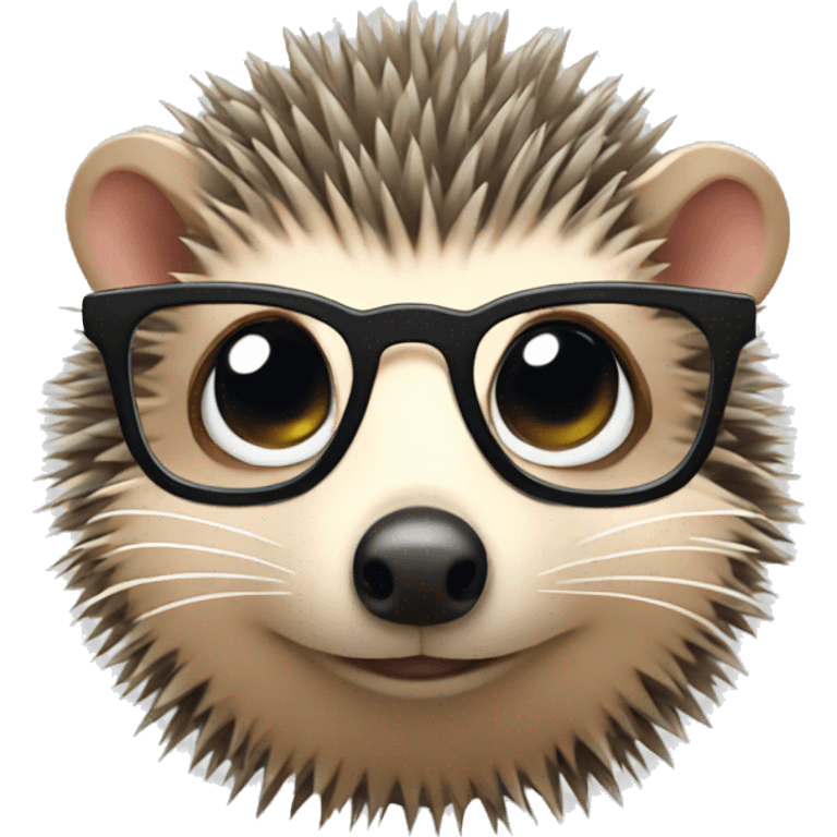 little hedgehog with glasses emoji