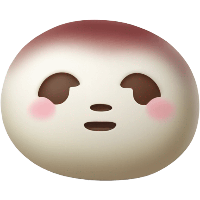 White mochi filled with sweet red bean paste emoji