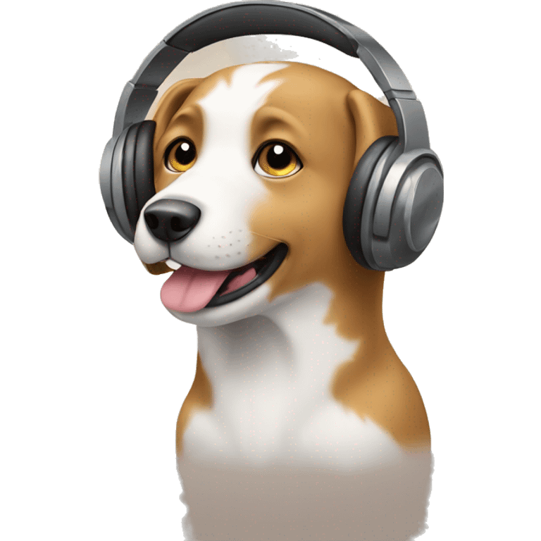 dog listening music emoji