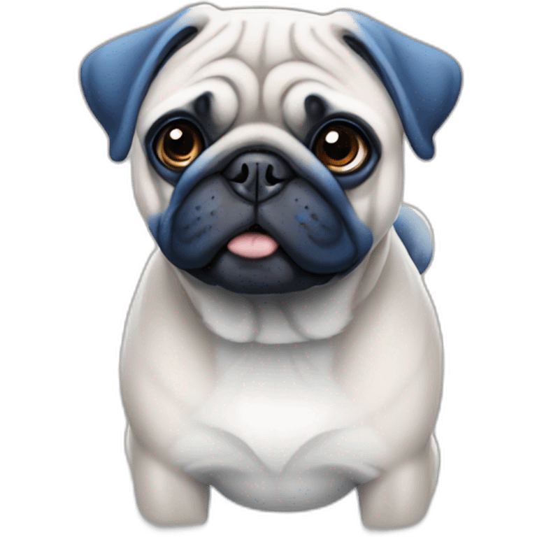 blue and white pug emoji