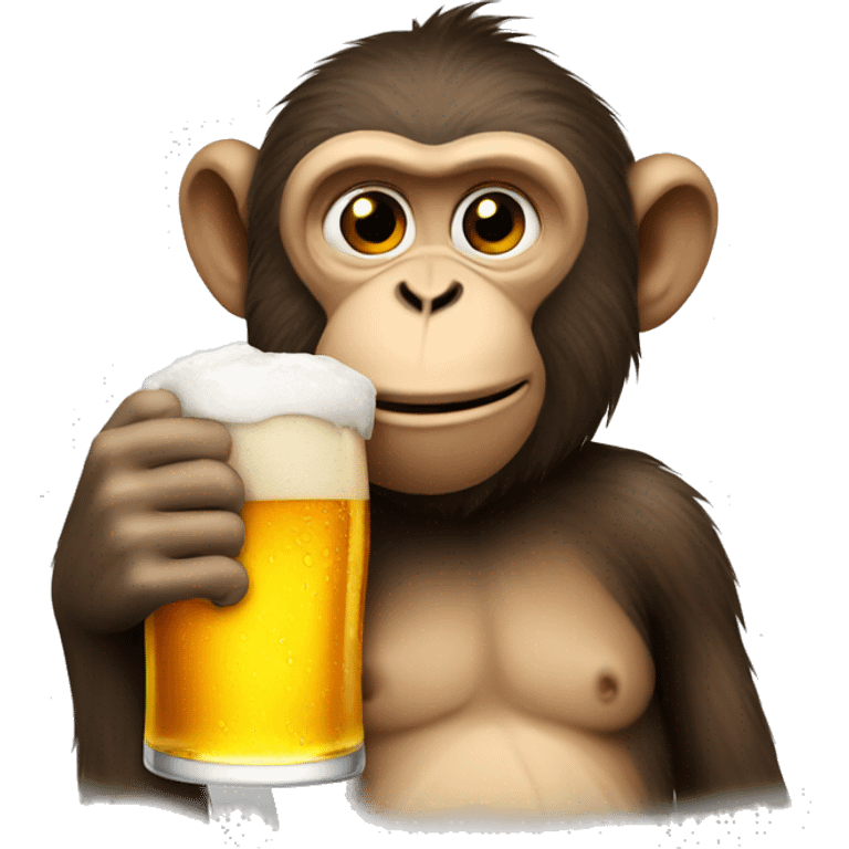 Monkey drinking beer emoji