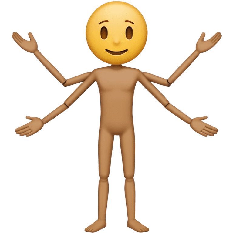 A minimalist stick figure emoji with a circular head, a straight line body, and V-shaped arms and legs. The background is plain white with no additional details emoji