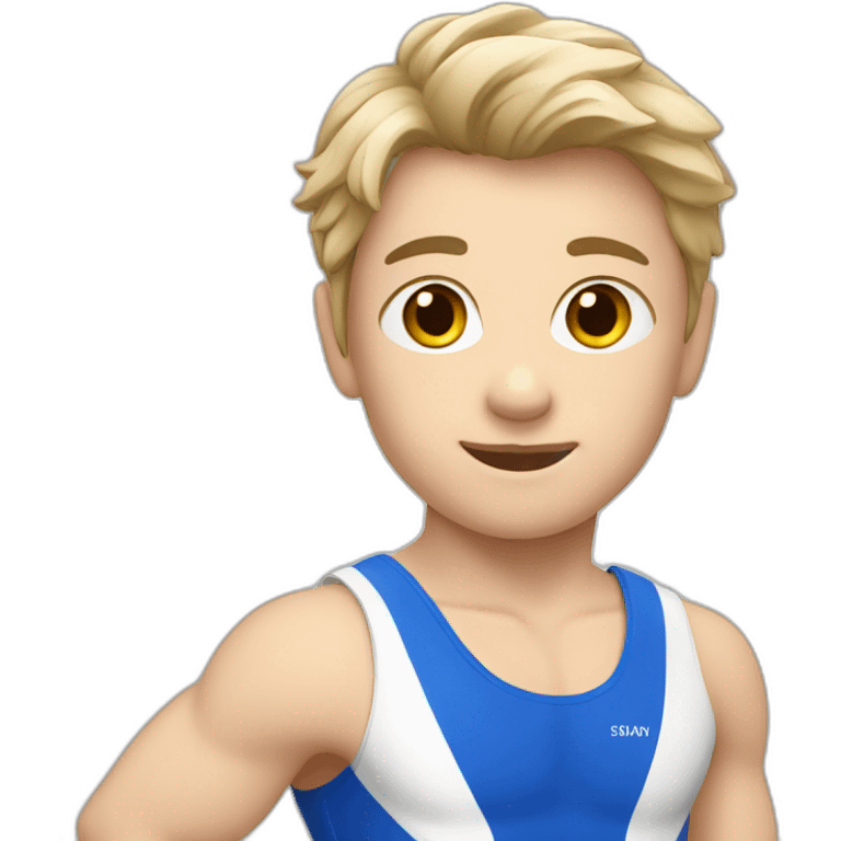 sporty european boy in gymnast uniform emoji