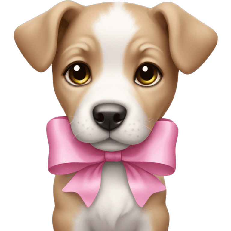 puppy with pink bow emoji