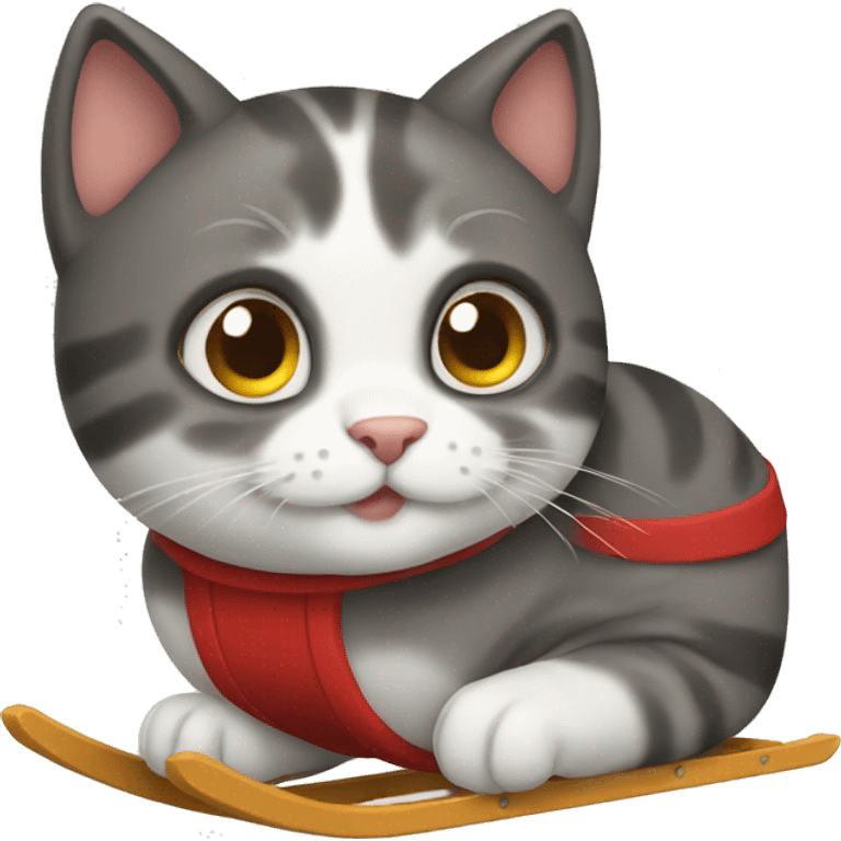 Cat sledding  emoji