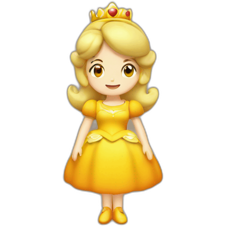 Princess daisy from Mario Bros, in yellow orange dress  emoji