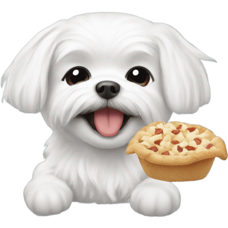 Maltese happy eating  emoji