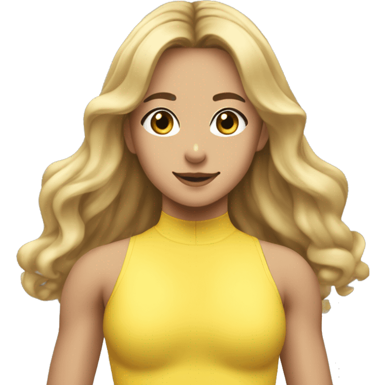 Taiga aisaka in yellow leotard  emoji