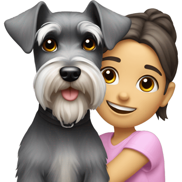 Mini schnauzer with a girl emoji