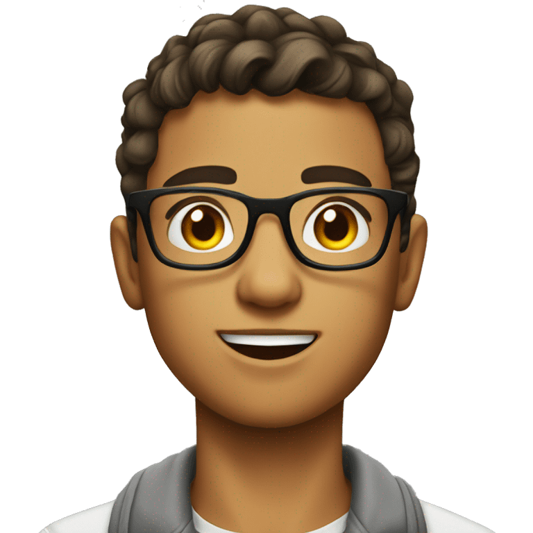 teenage boy with glasses handsome emoji