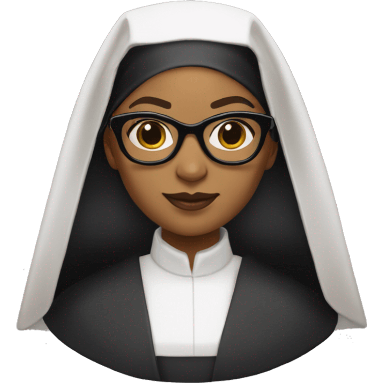 Medium skin tone nun with spike Lee glasses of the beyhive  emoji