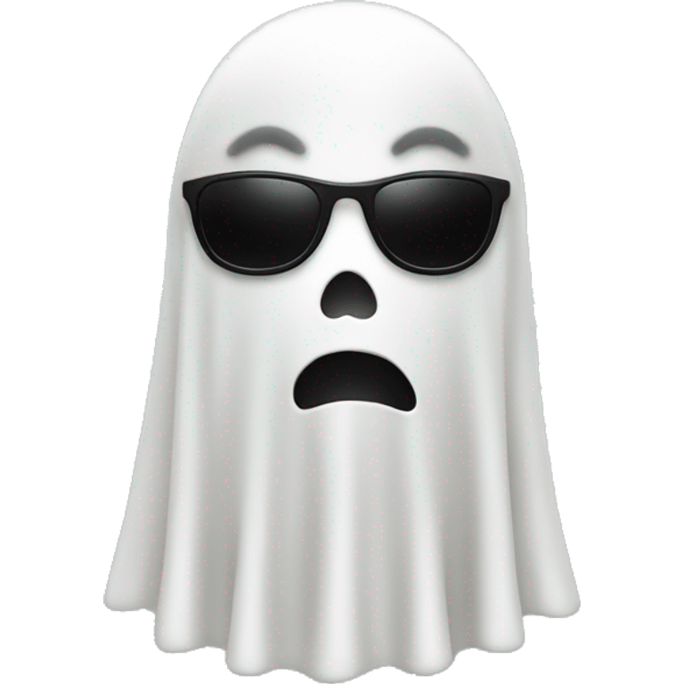 ghost with no mouth and black sunglasses emoji