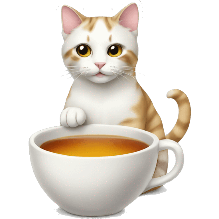 cat with tea emoji