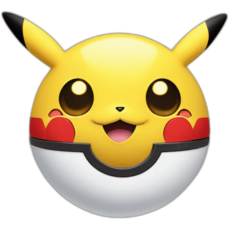 pikachu peeking out of poke ball emoji