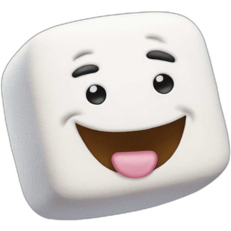 Marshmallow making a goofy face emoji