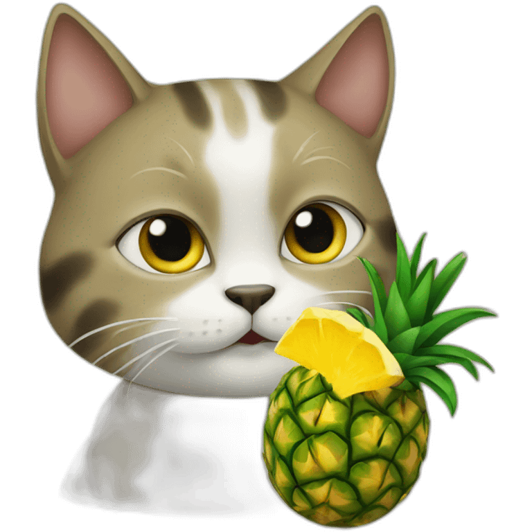 CAT EATING A PINAPPLE emoji