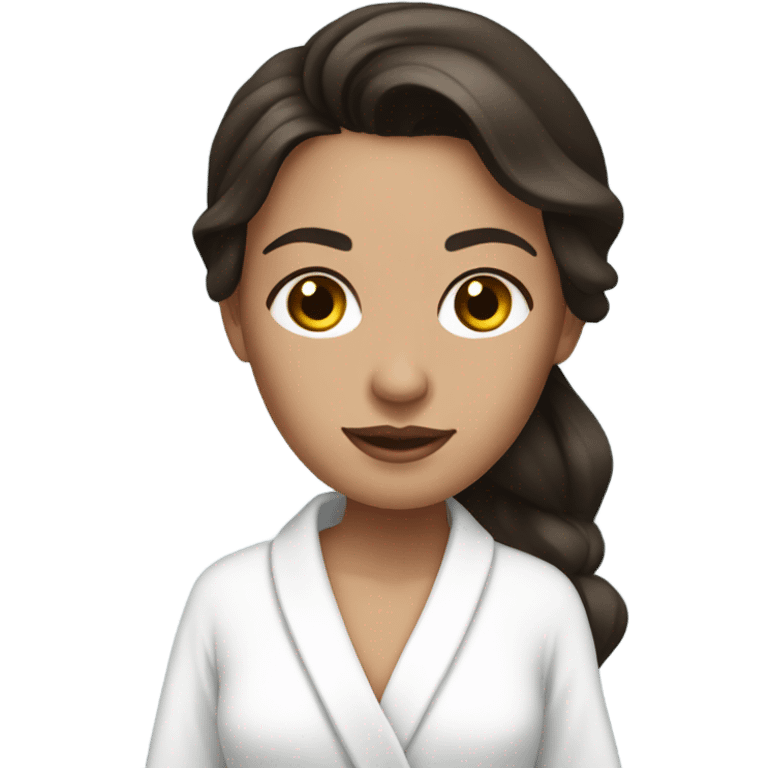 In Robe Spa day white girl brunette emoji