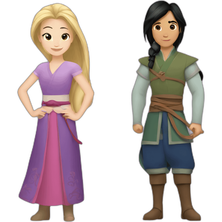 Mulan and Rapunzel emoji