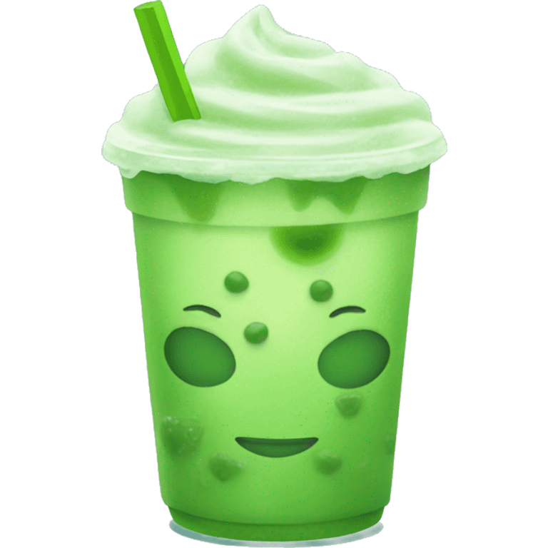 Iced matcha in an aesthetic to go cup emoji