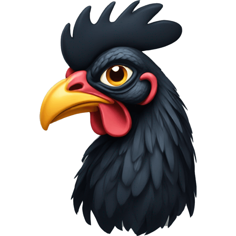 Black rooster emoji