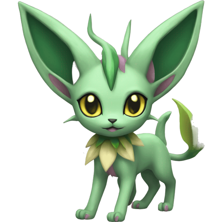 Espeon-Leafeon full body emoji