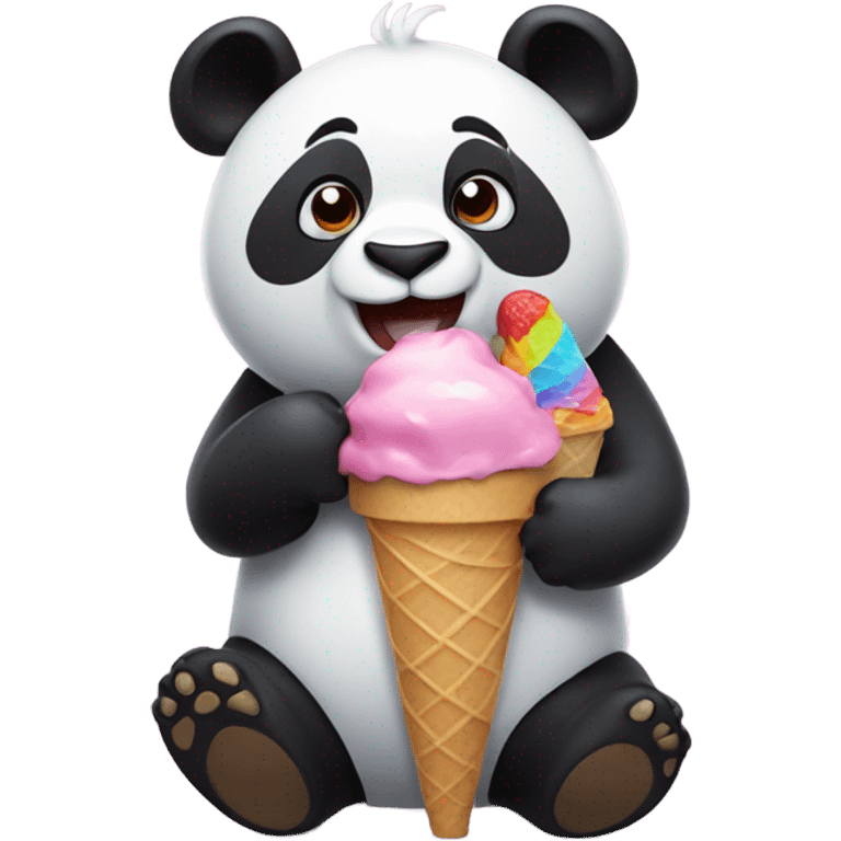 Panda eating ice cream emoji