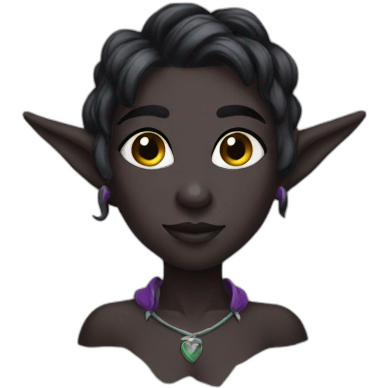 sexy dark skin elf emoji