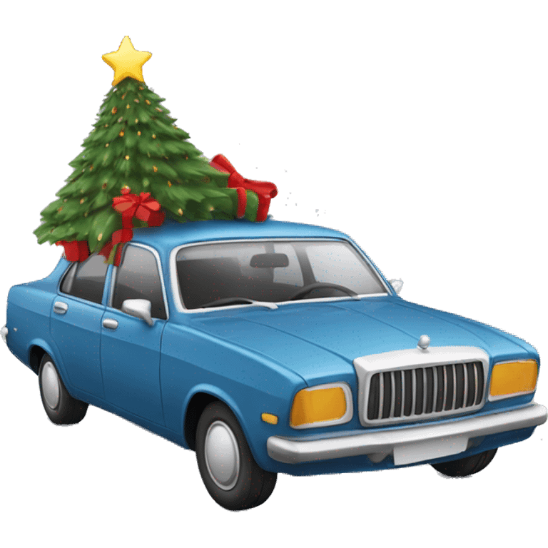 Christmas Car with Christmas Tree  emoji