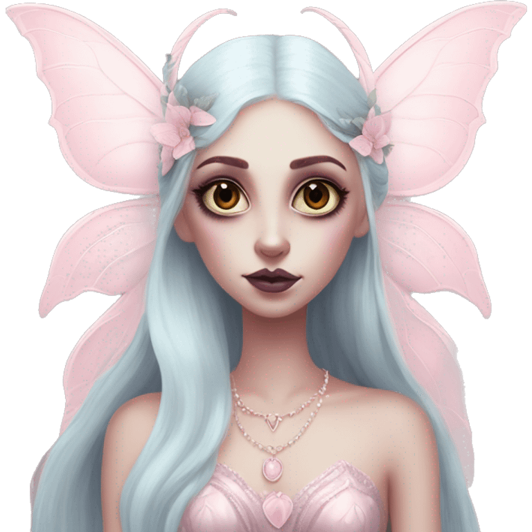 magical pale pink pretty luna moth goth princess fairy bride emoji