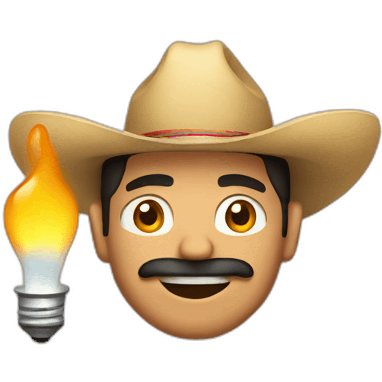 mexican guy with gas and a light emoji