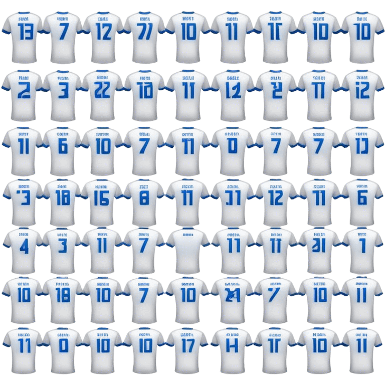 25 Camiseta fútbol color y numeros de 1 al 25 emoji