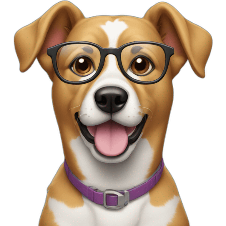 Dog wearing glasses  emoji