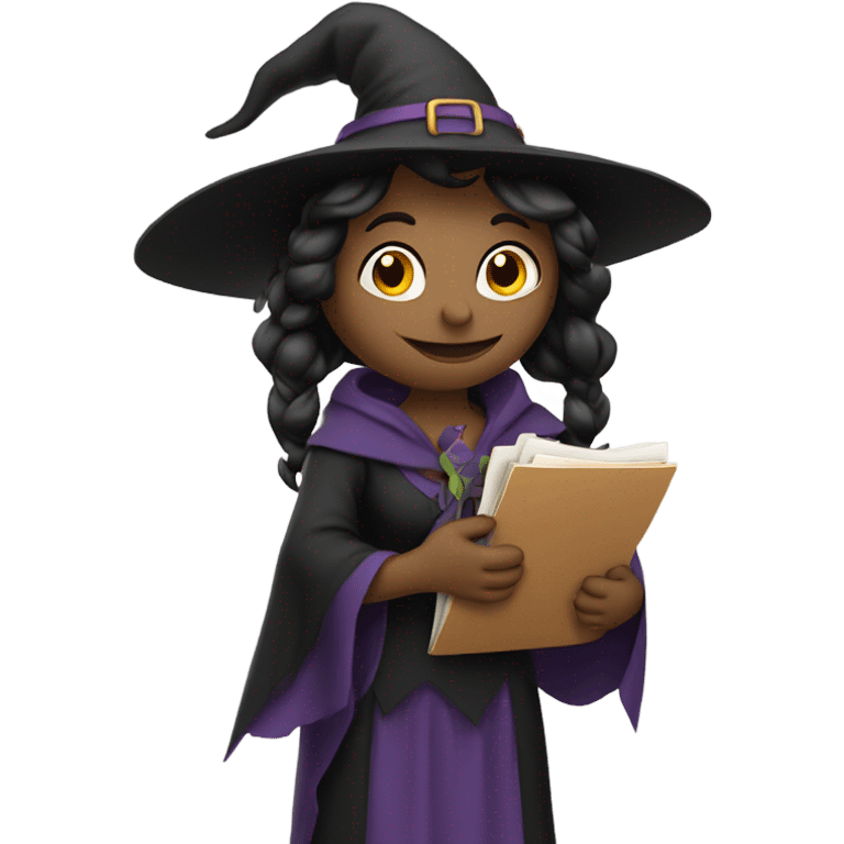 witch holding a folder emoji