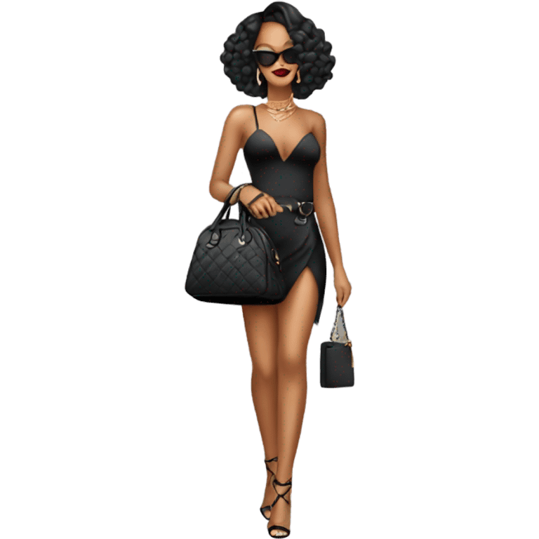 Rihanna with bag emoji