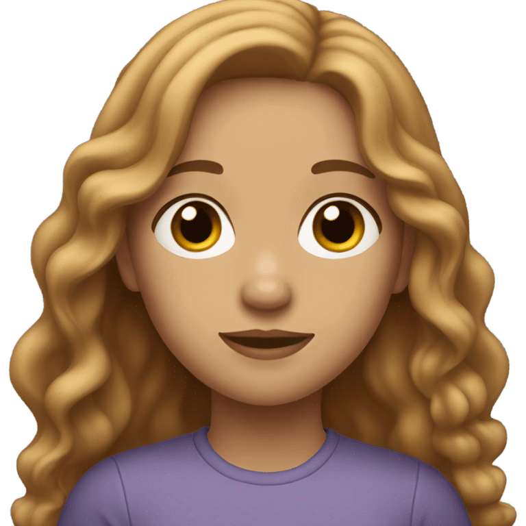 girl with light brown long wavy hair emoji